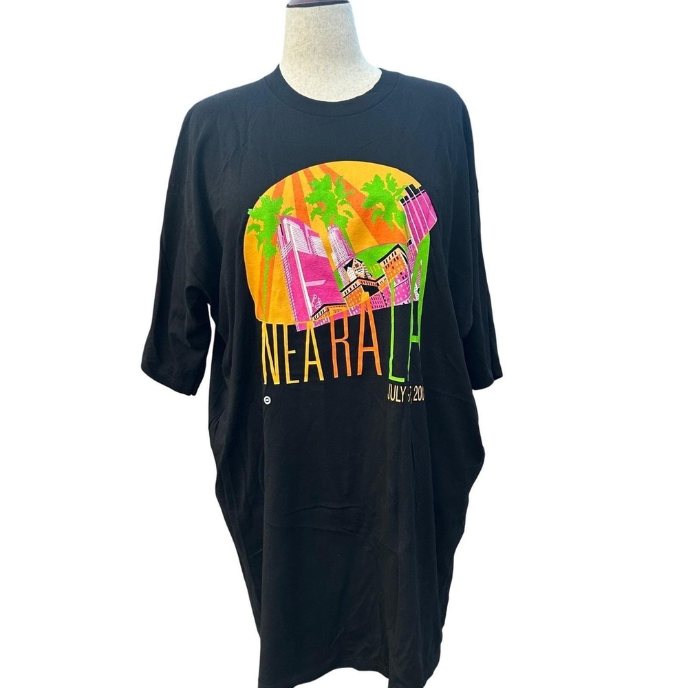 Lifewear NEARA LA 2001 Graphic T-Shirt Mens 3XL Black Vintage Y2K Streetwear